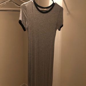 Long gray right dress